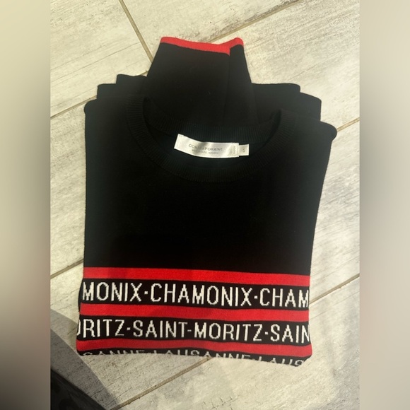 Simons Contemporaine Chamonix Saint-Moritz Lausanne Graphic Sweater Black & Red - Picture 6 of 6